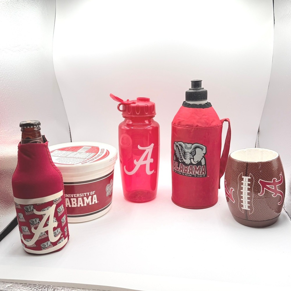Alabama Crimson Tide Fan Gear Lot Red White Good Tailgate Accessories Bundle